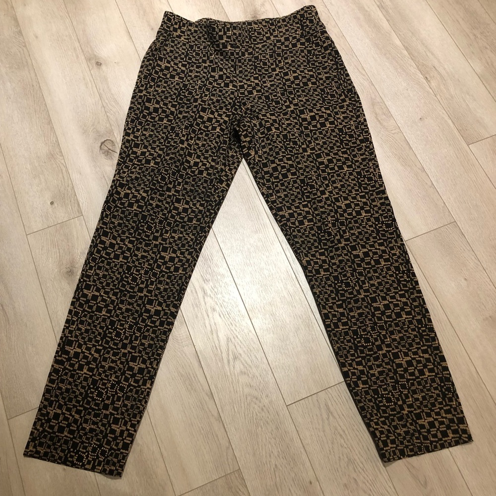 Sandro elastic waist print pattern tapered pants